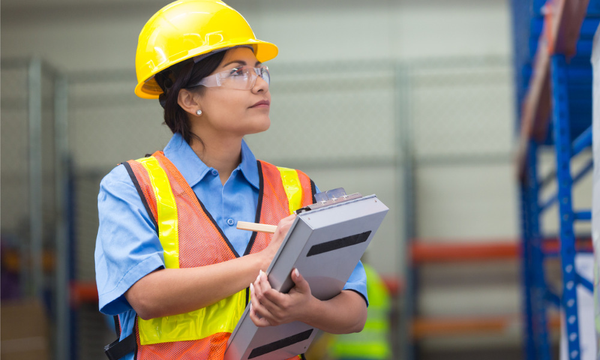 Safety professional carrying out an industrial inspection