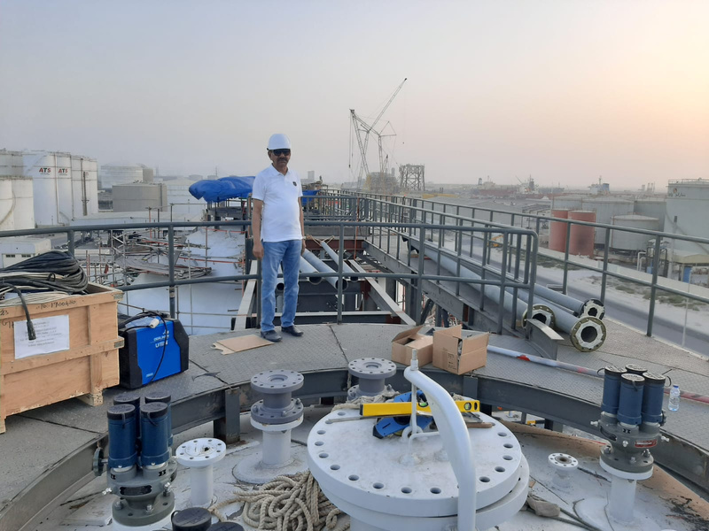 Inspection work at an LPG facility